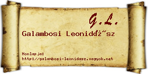Galambosi Leonidász névjegykártya